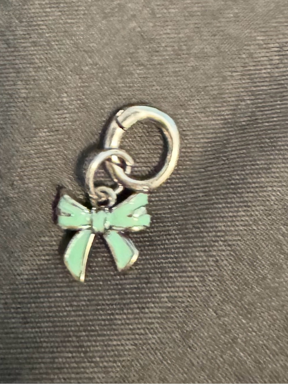 James avery enamel bow Tiffany blue charm silver
